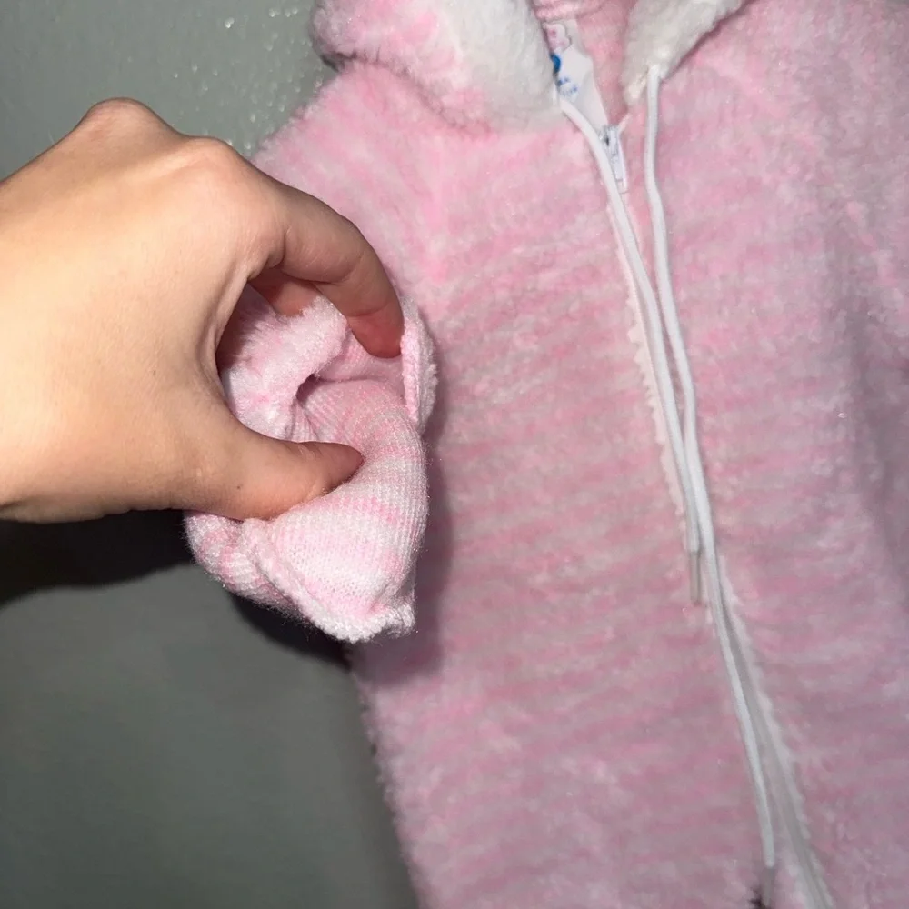 Vintage Cuddle Time Hooded Pram Suit Footed Pajamas Baby 0-3 Month Made in USA